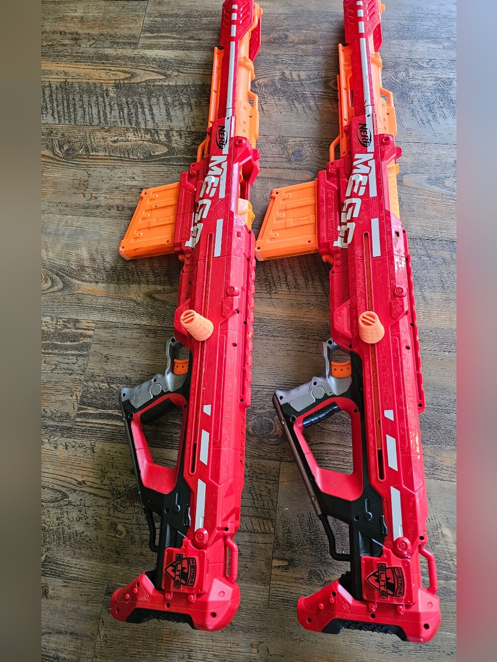 (2) Nerf Mega Centurion Sniper Rifle Dart Gun Blasters & 6 Darts Bipod (2012)
